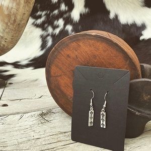 Handmade Metal Stamped Cactus Earrings